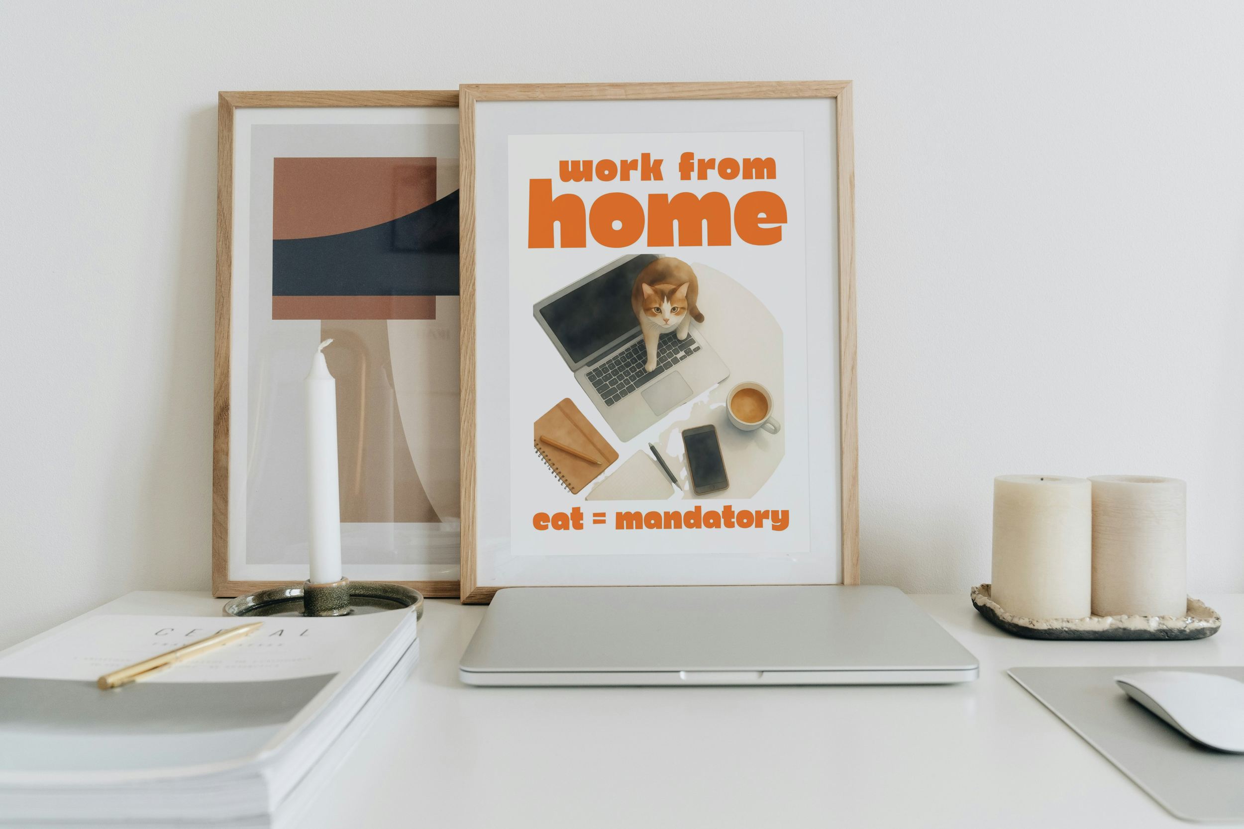 home office wall art, cat print, instant download, funny wall art