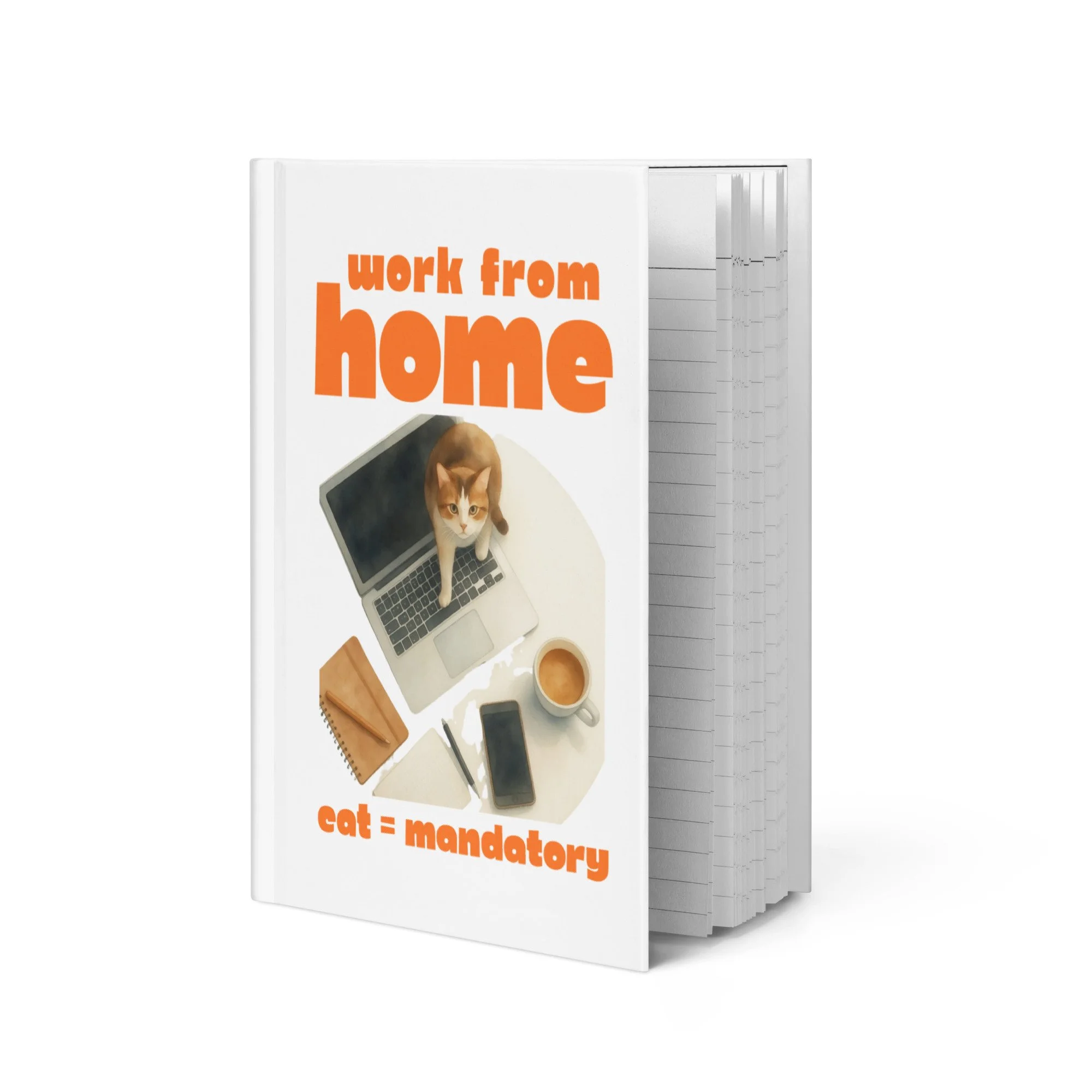 Cat lovers hardcover journal, home office notebook