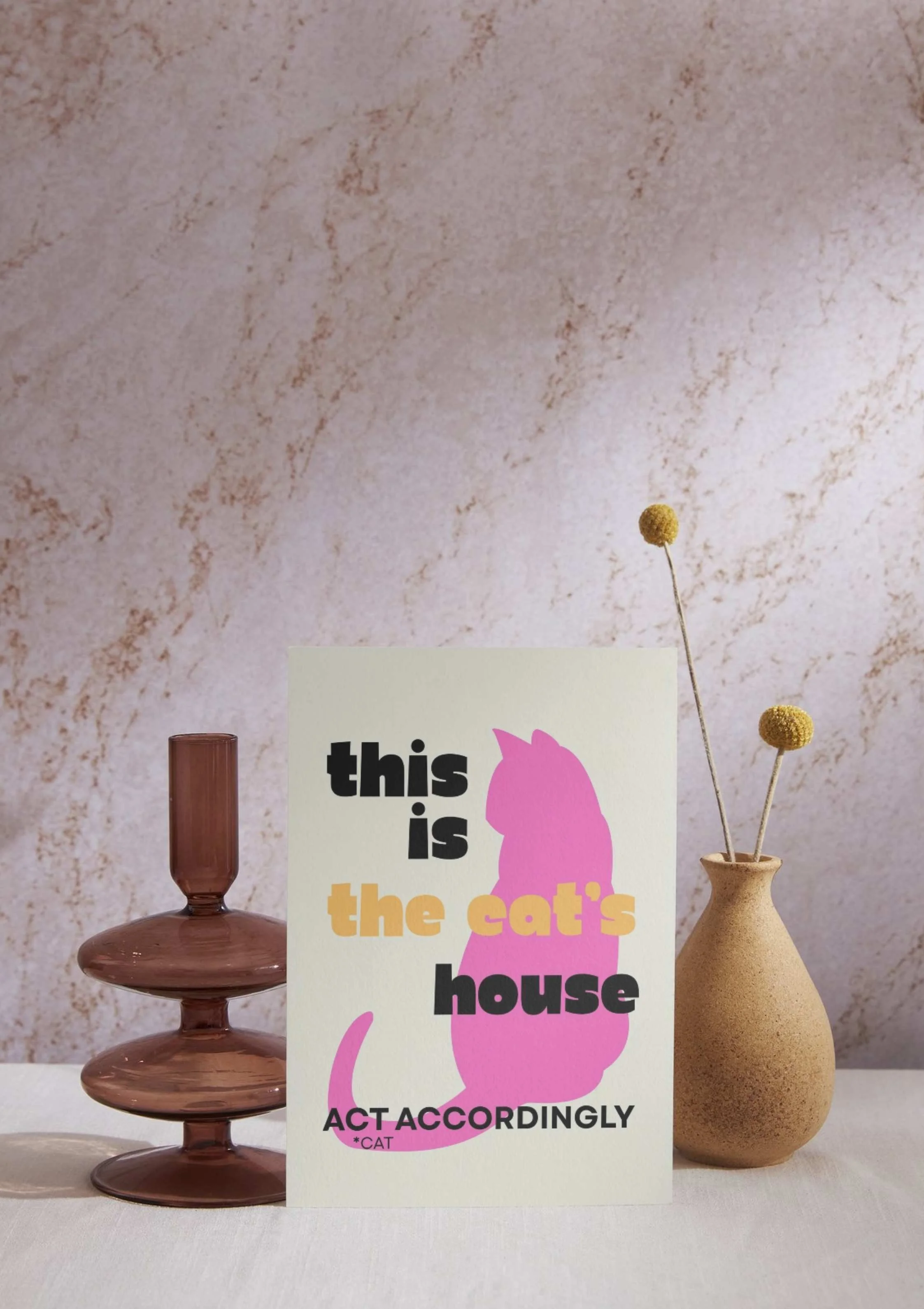 Funny Cat Poster Instant Download Pink | Printable Cat Wall Art | Cat Lover Gift | Melo & Mia