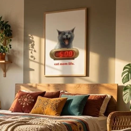 Cat Mom Life — Funny Cat Mom Unframed Poster | Cat Mom Gift | Melo & Mia