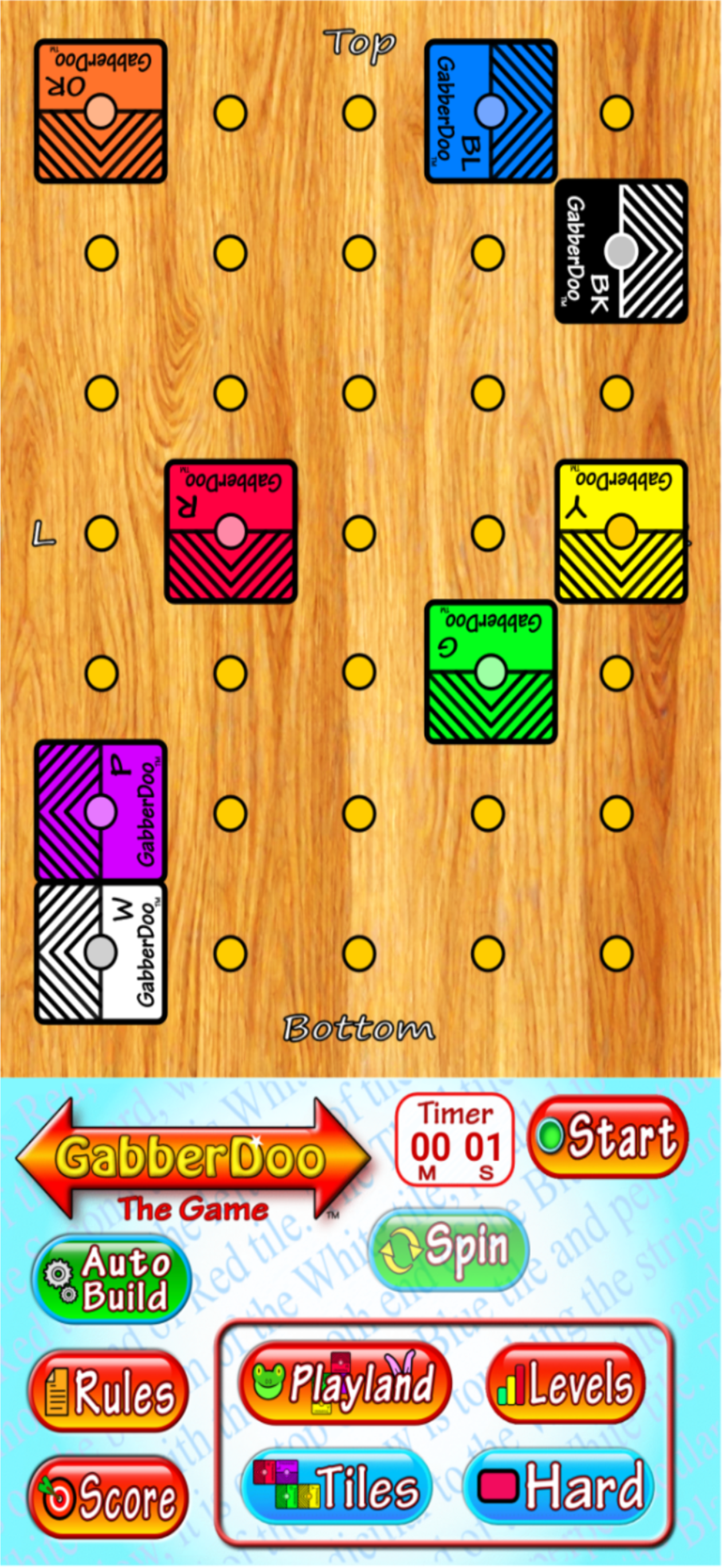 Tiles - Peg Board - Hard Level Shown