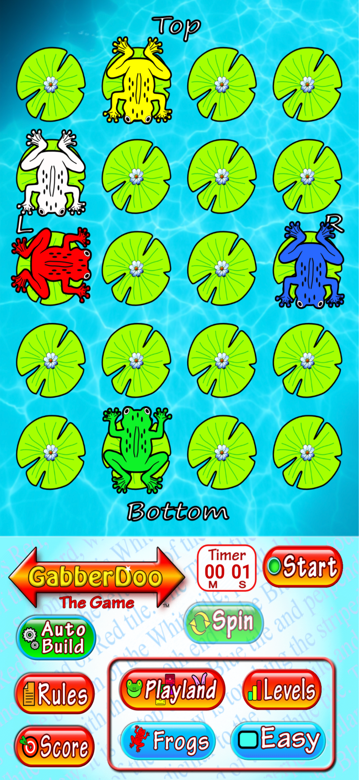 Frogs - Lily Pads - Easy Level Shown