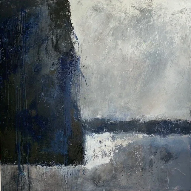 Black and blue abstract painting