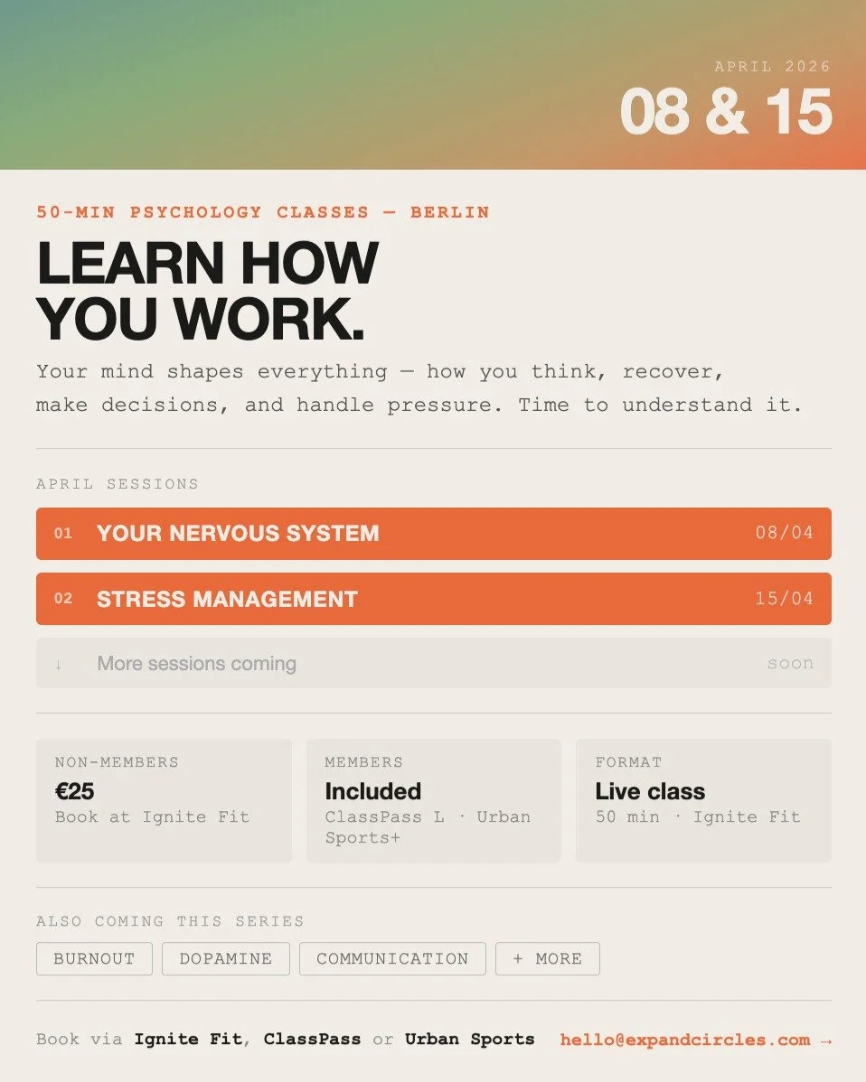 We've teamed up with Ignite Fit to launch Train Your Mind &mdash; a series of 50-minute live classes on psychology and how you work.

Most of us have never been taught how our nervous system responds to pressure, why stress builds up the way it does,
