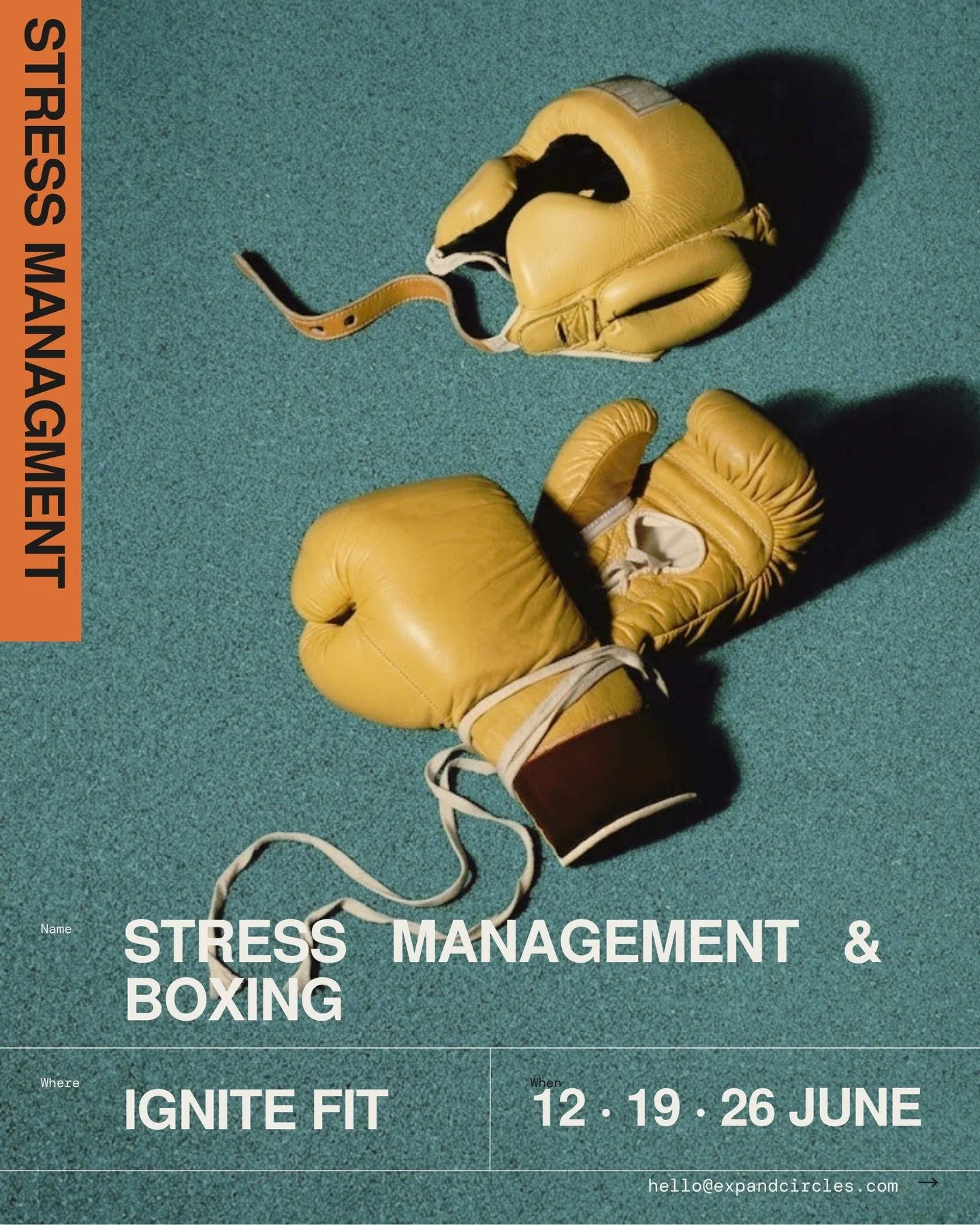 Stress Management &amp; Boxing three week course for men. 

Three Friday evenings. Three sessions on stress with Katherine -psychologist and neuropsychologist. Three 45 minutes boxing with Sillse Giesen, sports and training scientist and coach at Ign