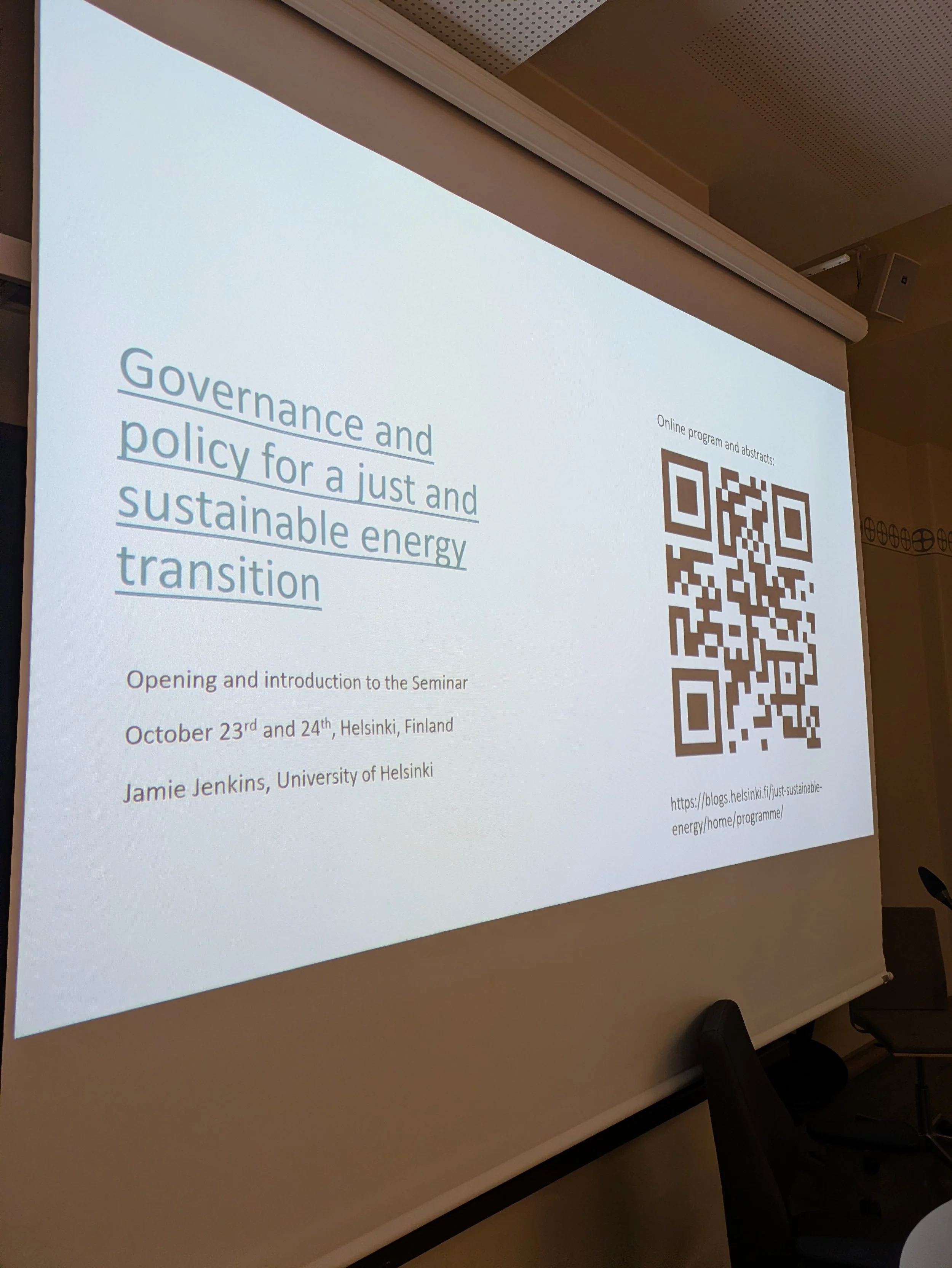 Governance and policy for a just and sustainable energy transition: International Seminar