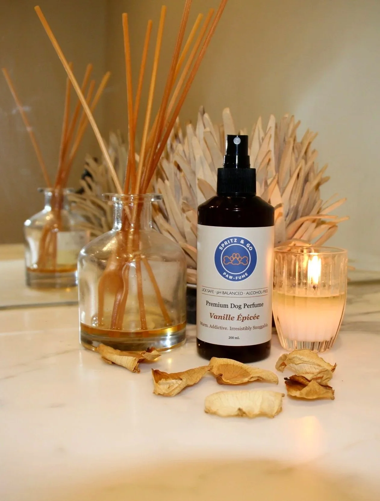 Spritz & Go Vanille Épicée luxury amber vanilla pet fragrance spray