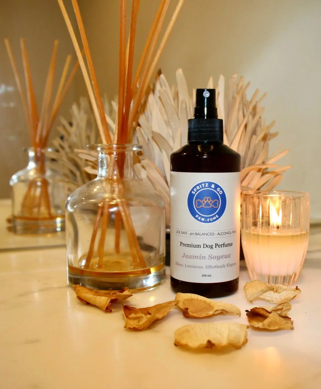 Spritz & Go Jasmin Soyeux luxury floral jasmine pet fragrance spray