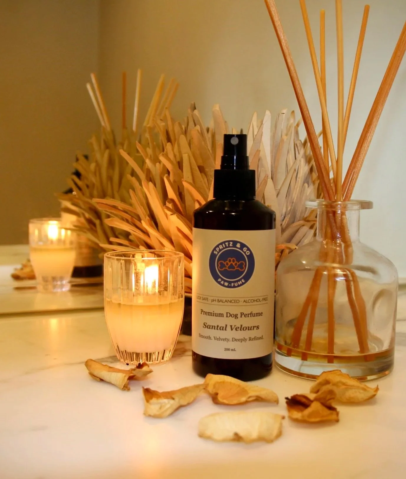 Spritz & Go Santal Velours premium sandalwood dog perfume bottle