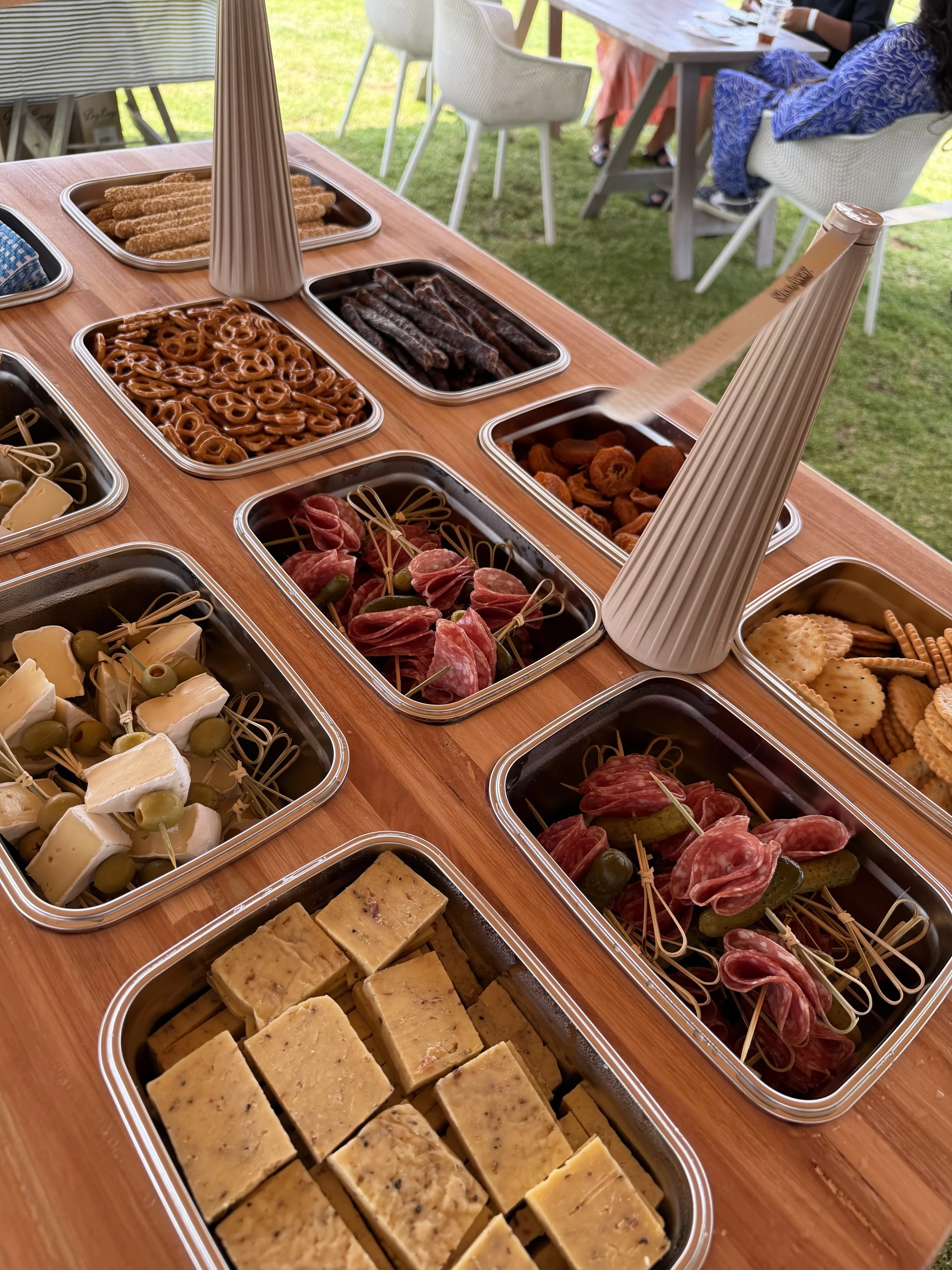 Catering containers filled with food