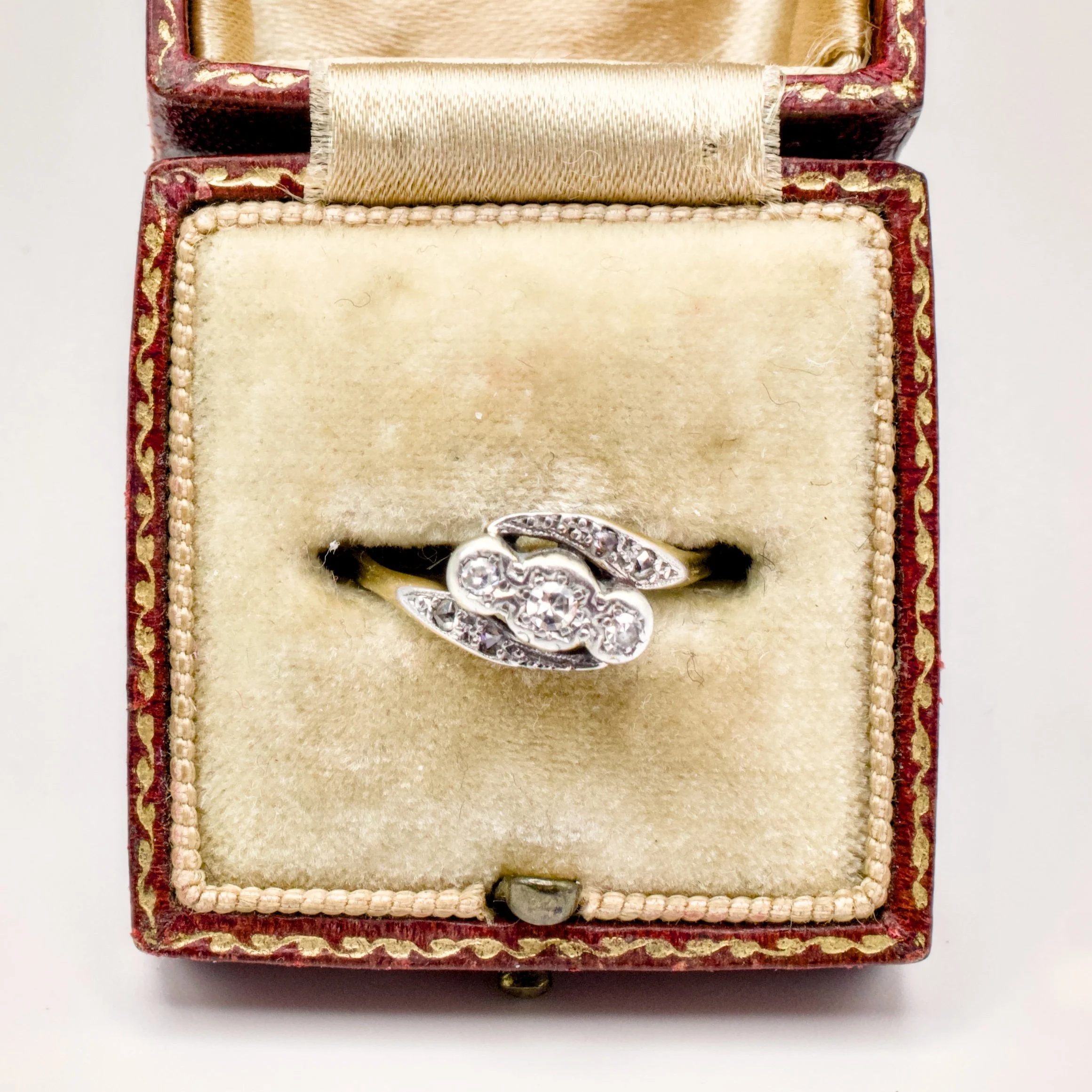 Antique Diamond Crossover Ring