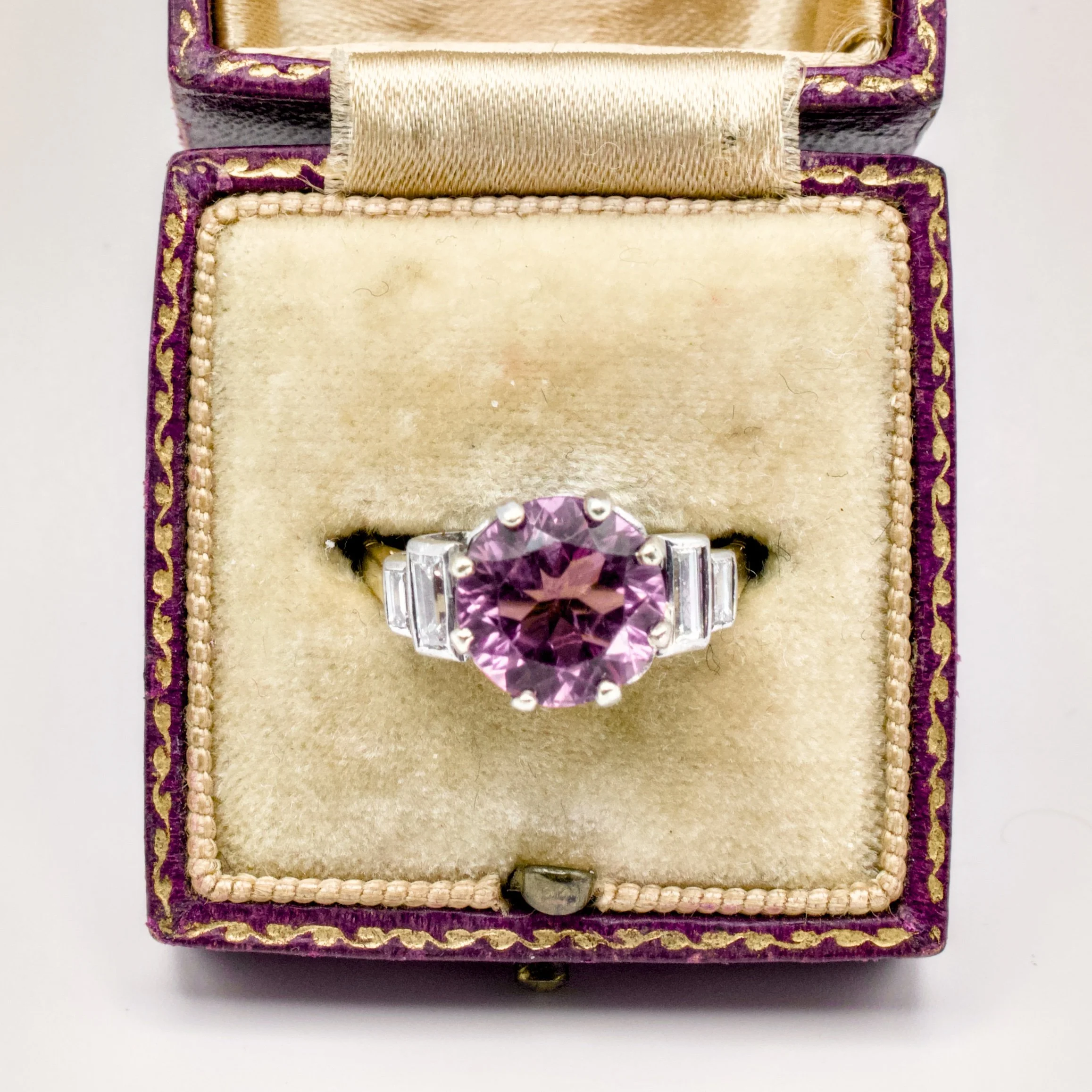 Pink Tourmaline and Diamond Ring