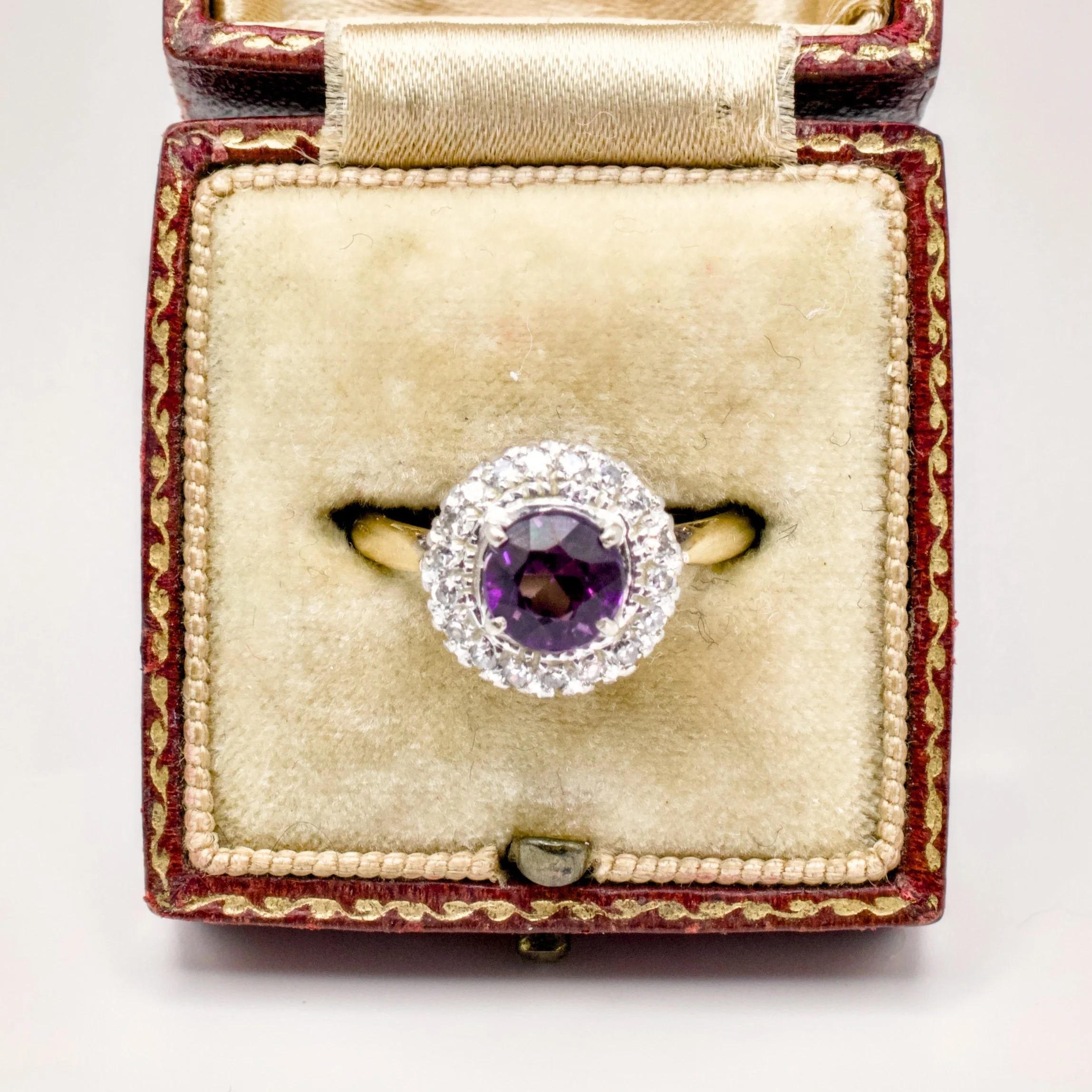 Amethyst and Diamond Cluster Ring
