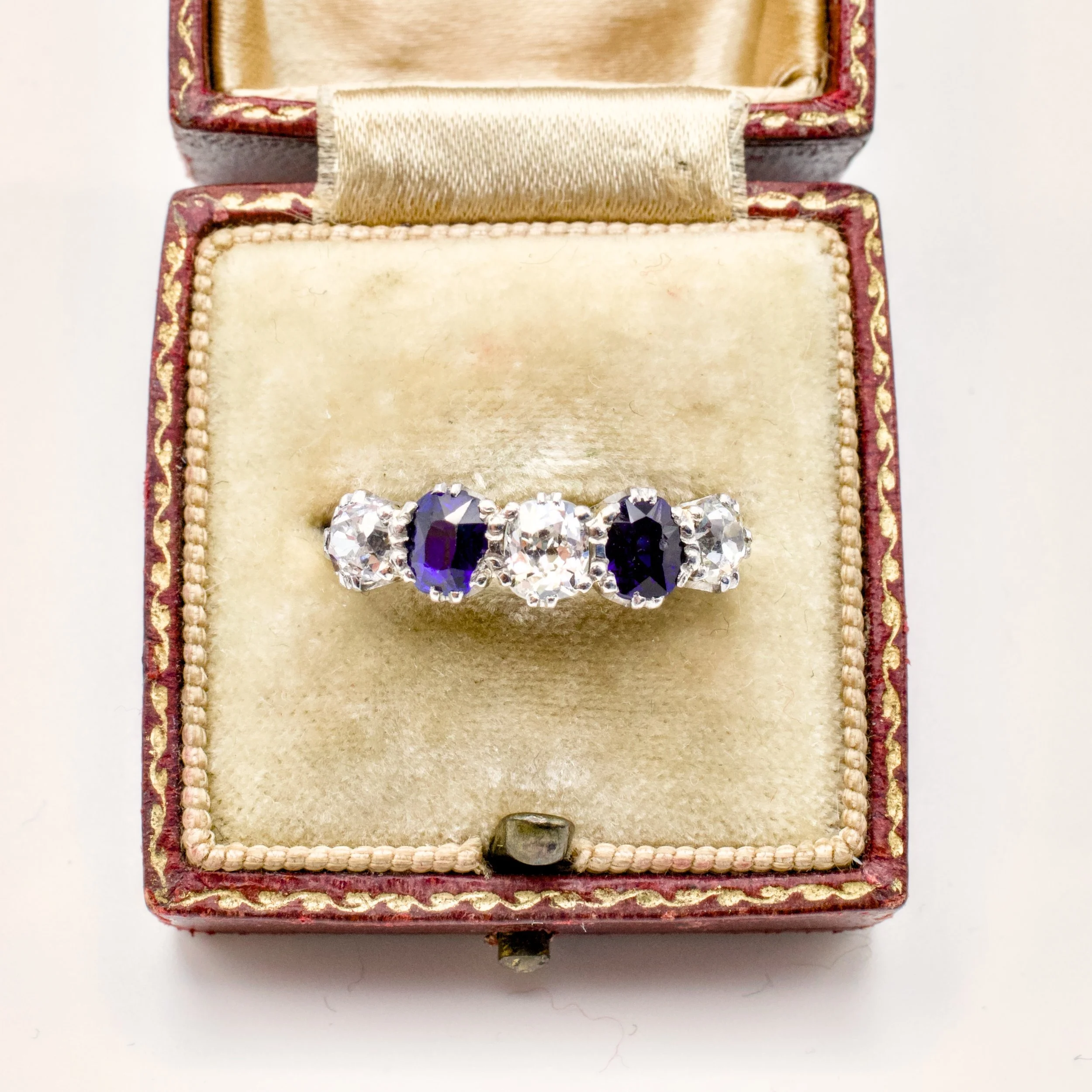 Sapphire and Diamond Five Stone Ring