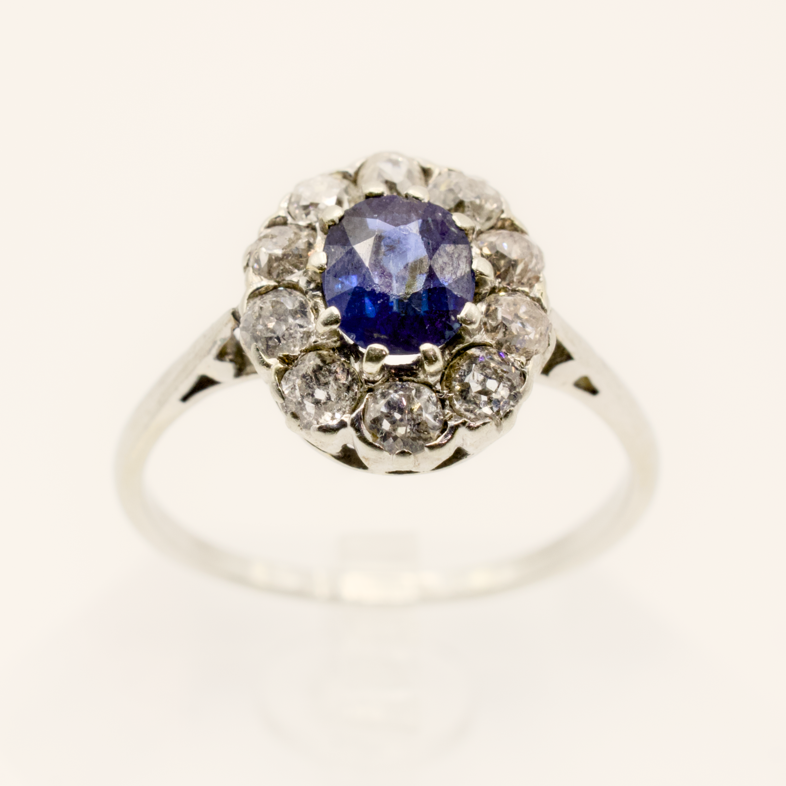 Victorian Sapphire and Diamond Cluster Ring