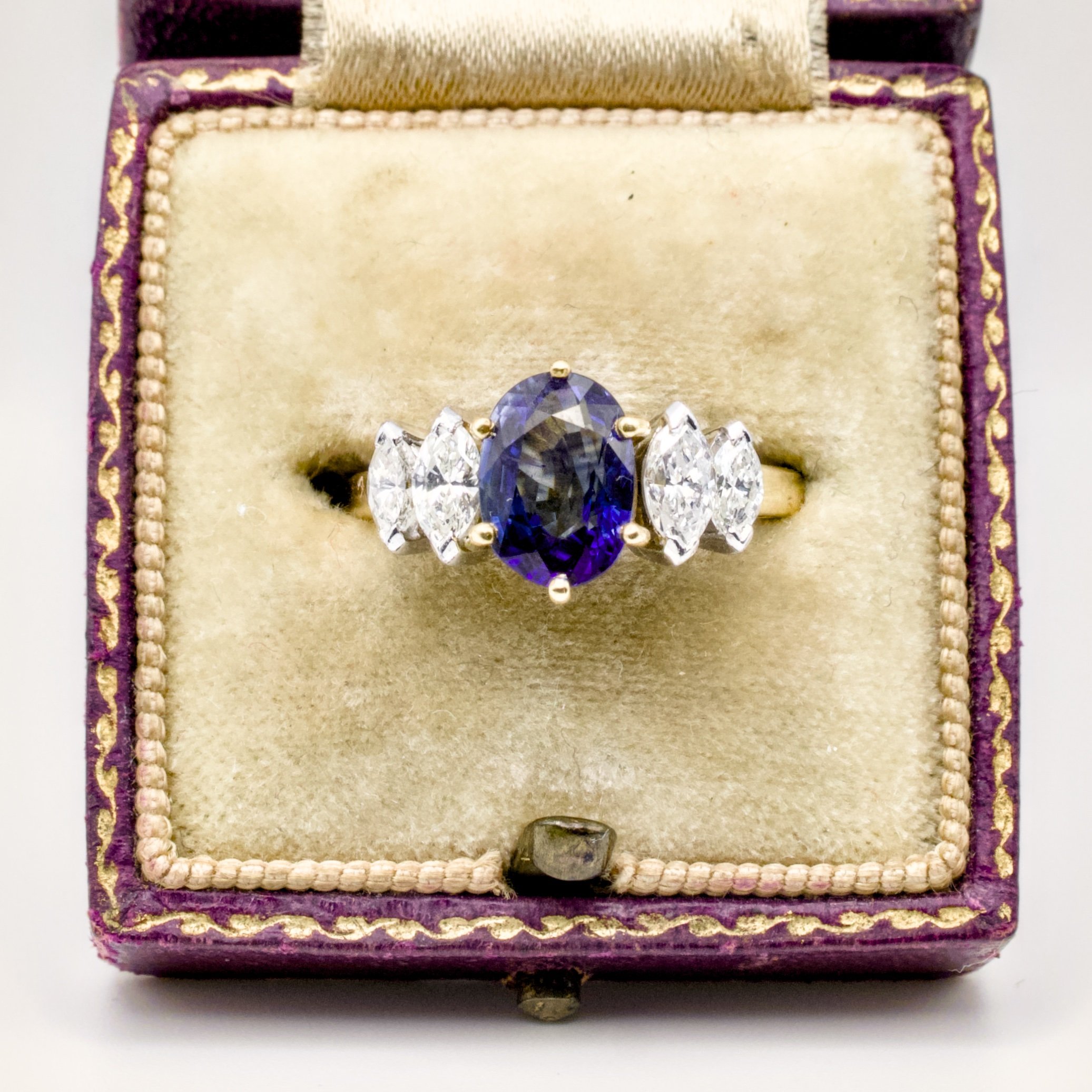 Vintage 1982 Sapphire and Diamond Ring in 18ct Gold