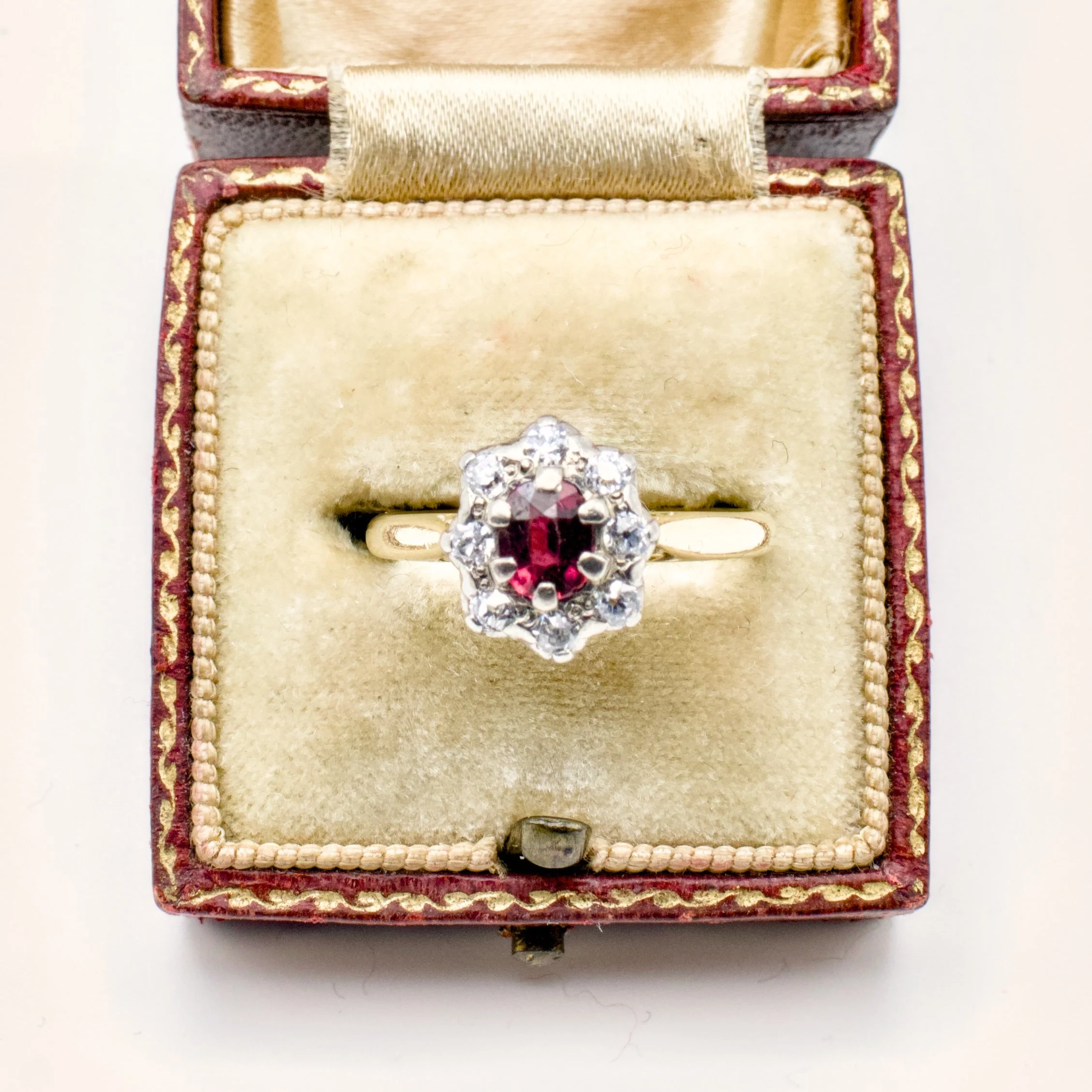 Ruby and Diamond Cluster Ring