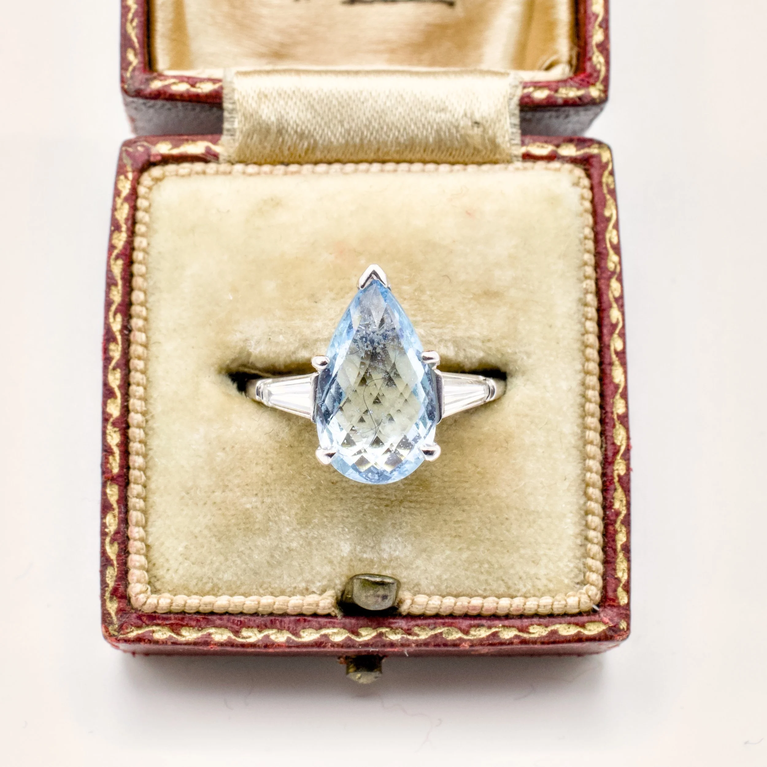 Aquamarine Pear-Shaped Ring