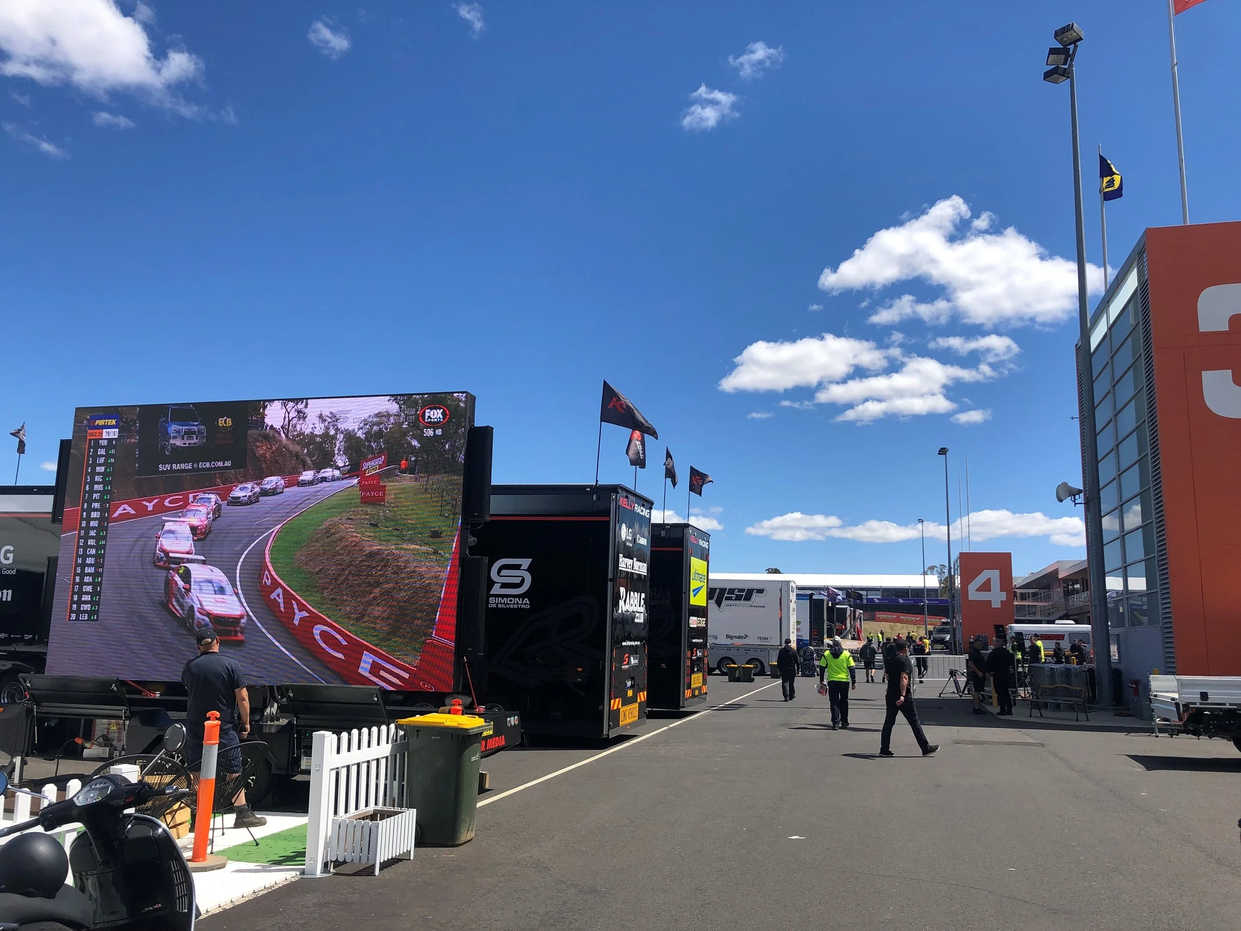16sqm LED screen trailer for hire in South Adelaide displaying live event broadcast at outdoor venue