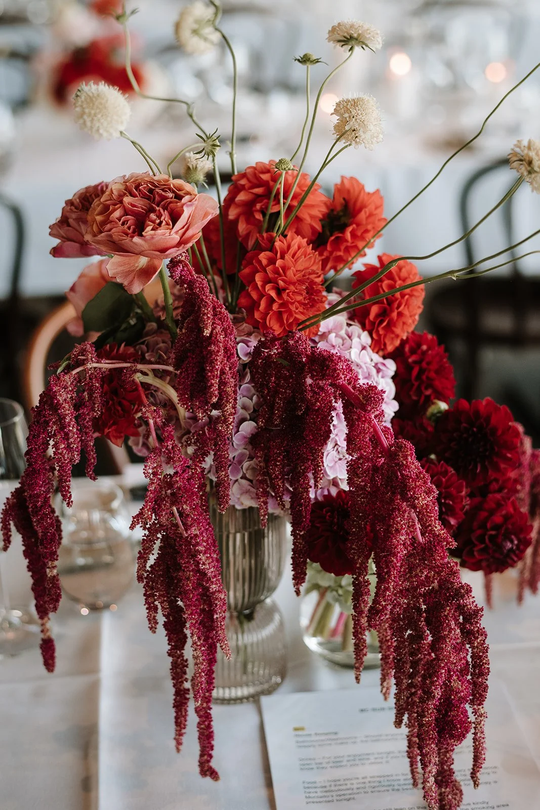 Wedding table flowers, byron bay wedding florist, melbourne wedding florist, wedding flowers, romantic wedding flowers