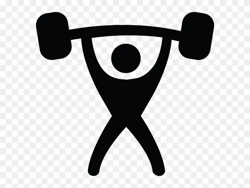 Silhouette of a person lifting a barbell overhead