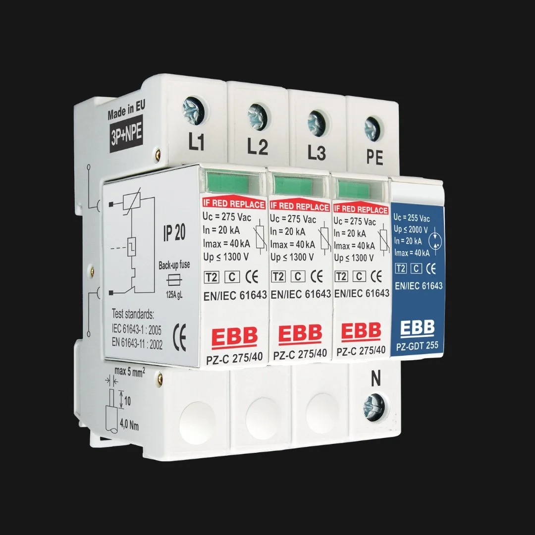 Circuit breaker panel pad printed with technical labels and markings