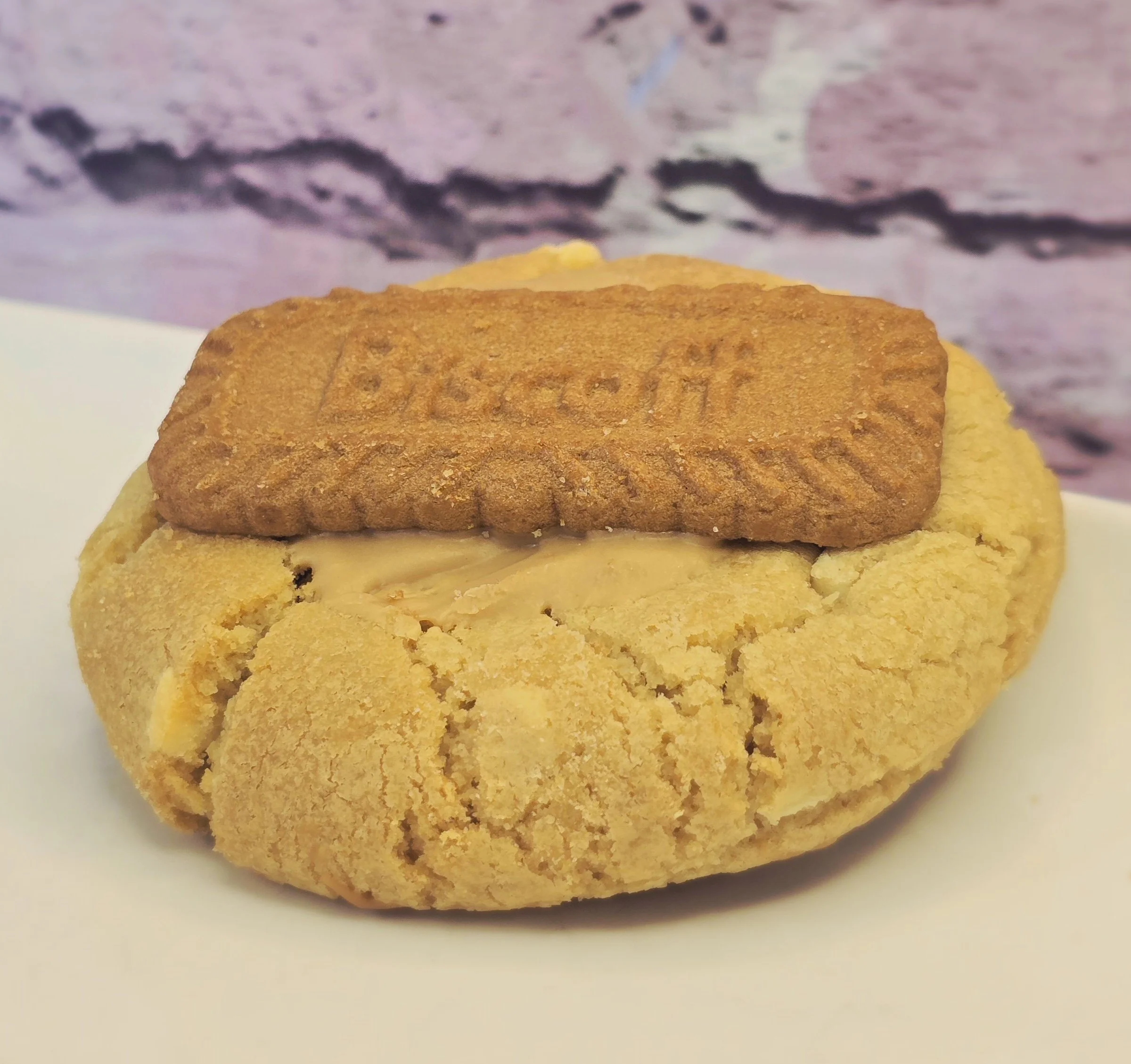 Biscoff stuffed cookie