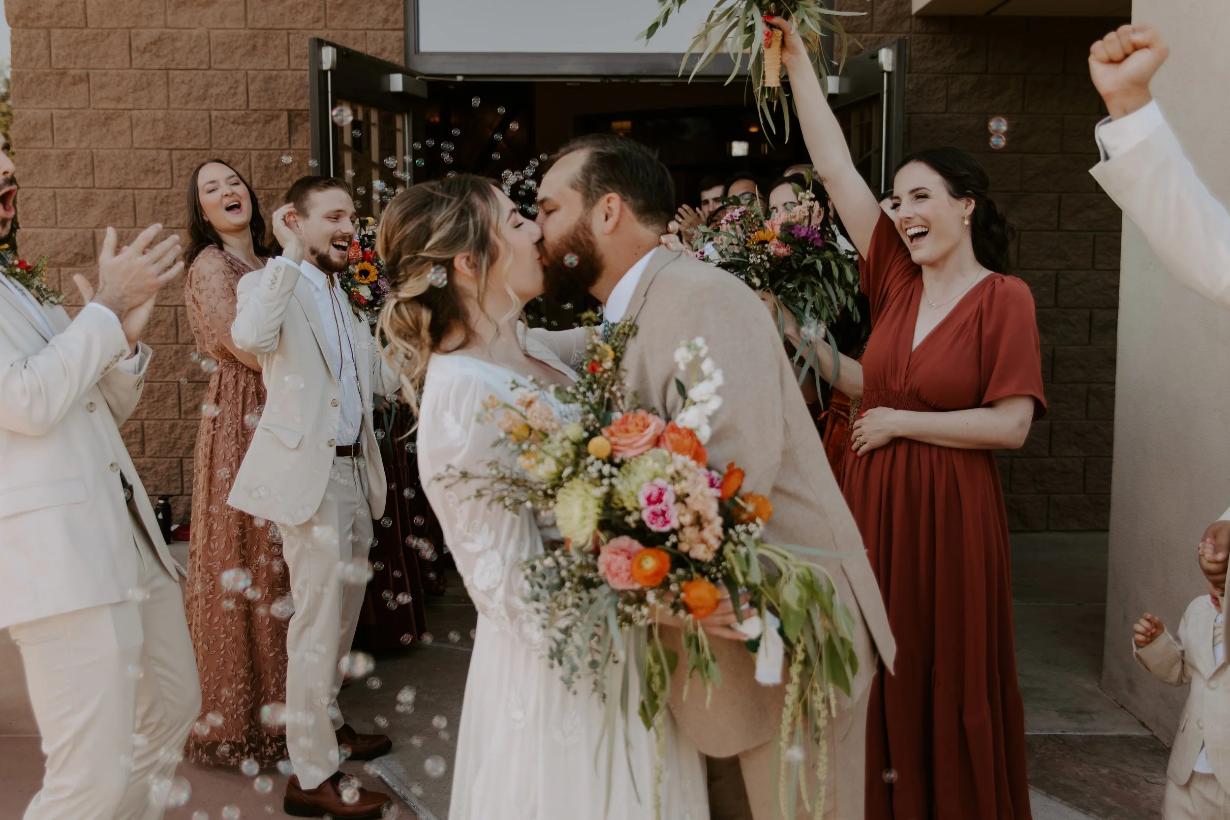 Amelia Thorp Hair & Makeup in Phoenix does a  romantic updo and soft makeup for a bride in Scottsdale, Arizona.