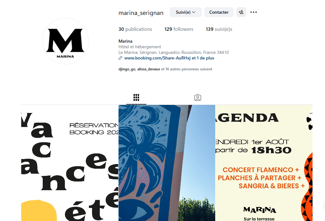 instagram marina sérignan plage