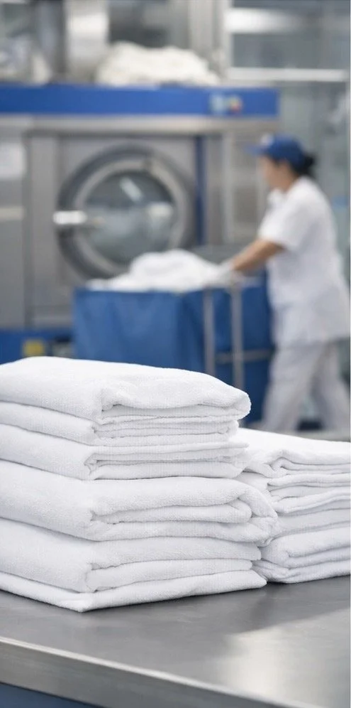 Gestion professionnelle du linge hôtelier dans une blanchisserie industrielle à Marrakech