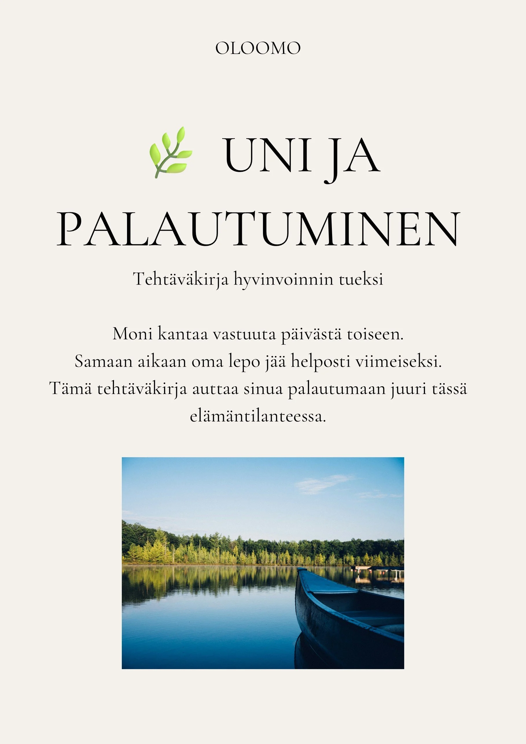 Uni ja Palautuminen Harjoituskirja