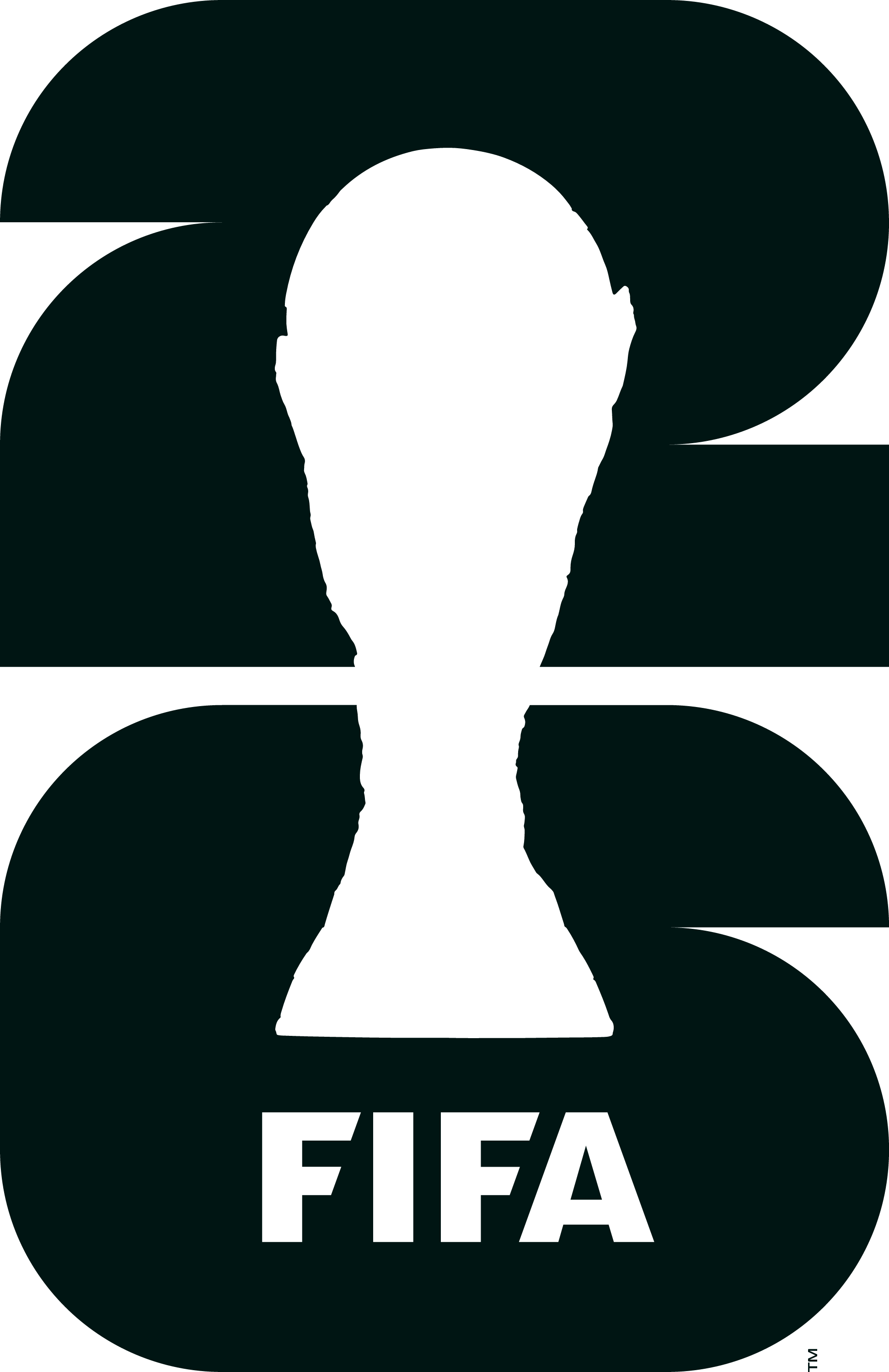 FIFA logo with a black silhouette of a trophy and the text 'FIFA' below.