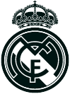 The emblem of Real Madrid football club featuring a crown on top of the initials 'MCF' in a circular design.