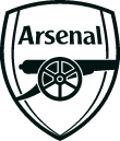 Arsenal football club logo featuring a cannon over the word 'Arsenal' in a shield shape