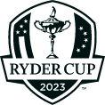 Ryder Cup logo featuring a shield with a caduceus symbol and the text 'Ryder Cup' underneath