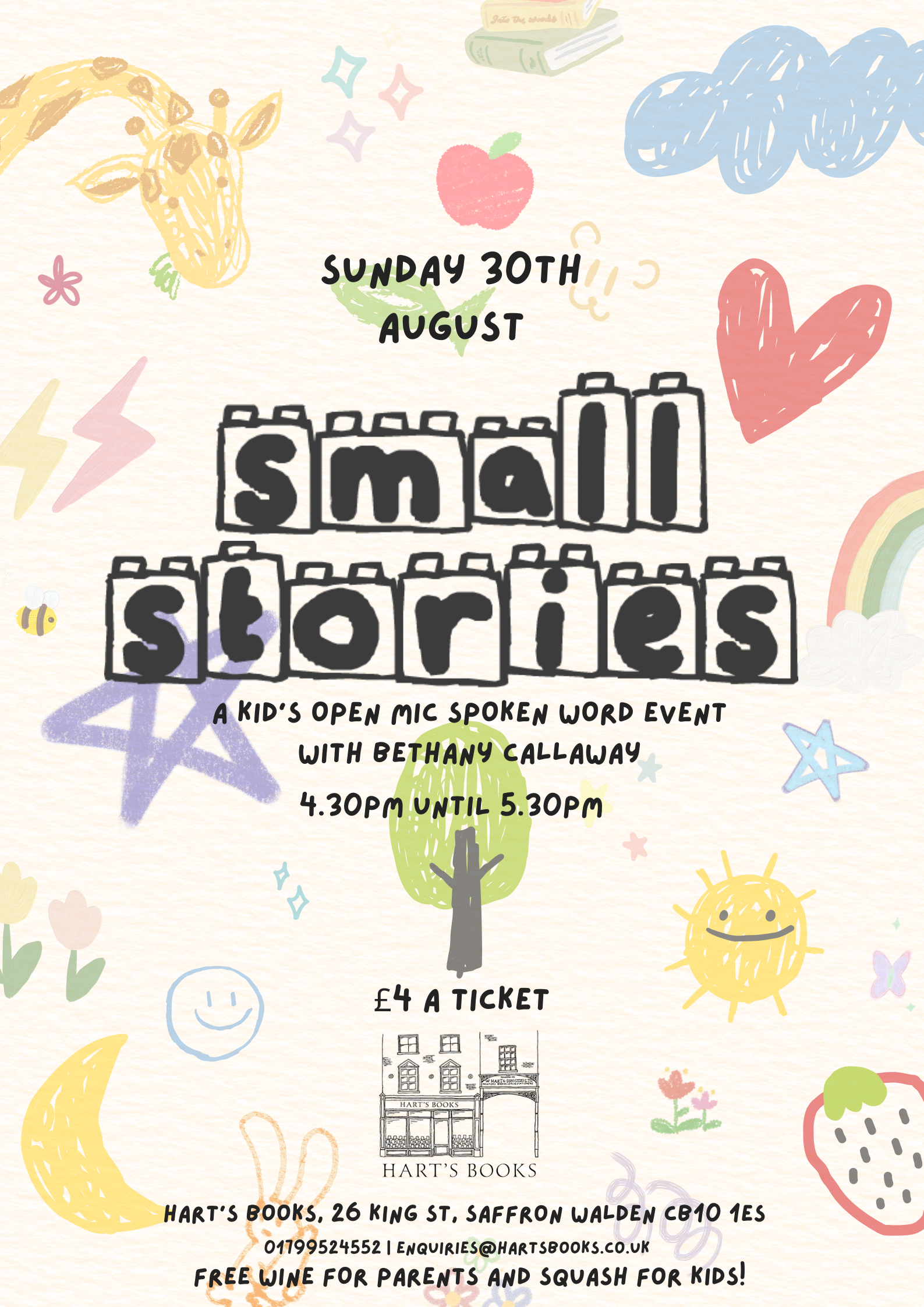 small stories: a children’s poetry event at hart’s bookshop in saffron walden