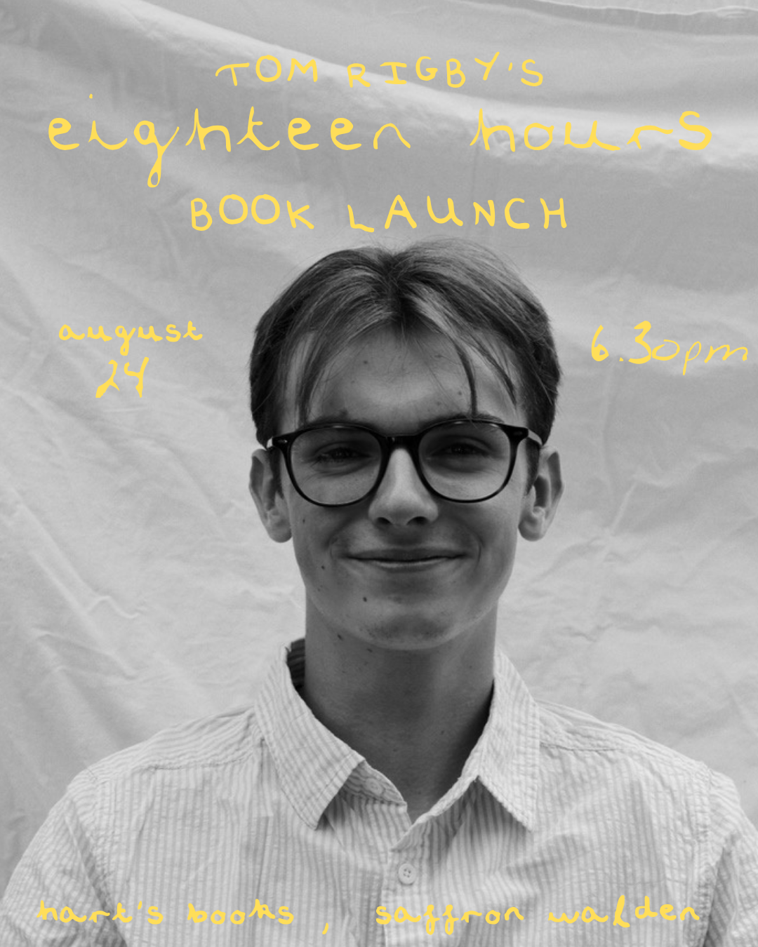 Book Launch: Eighteen Hours by Tom Rigby - August 24