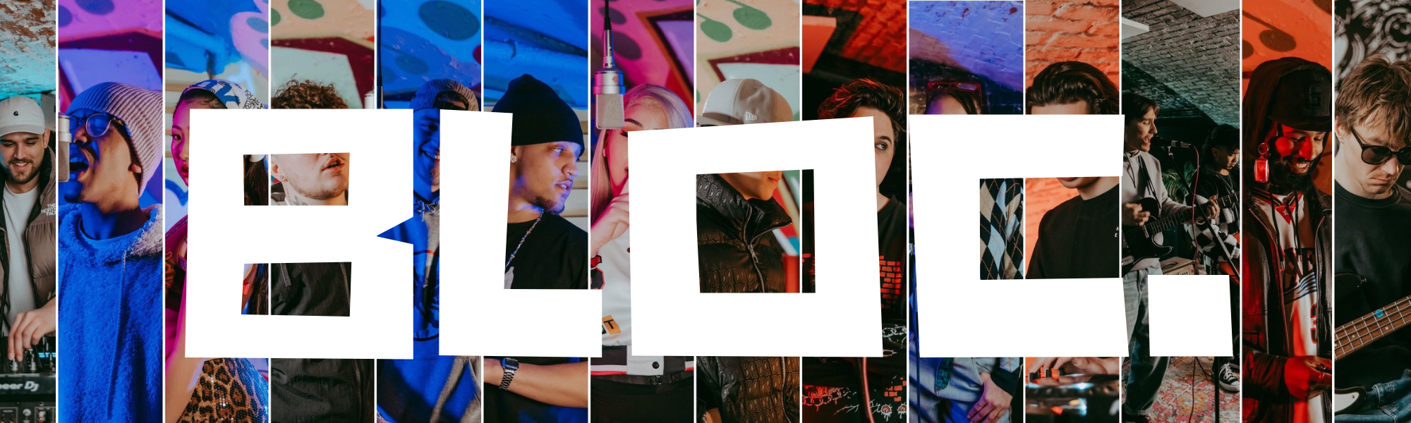 A collage of people performing and playing music in various settings at a music event or club, with a large overlay of the word 'BETA' in white.
