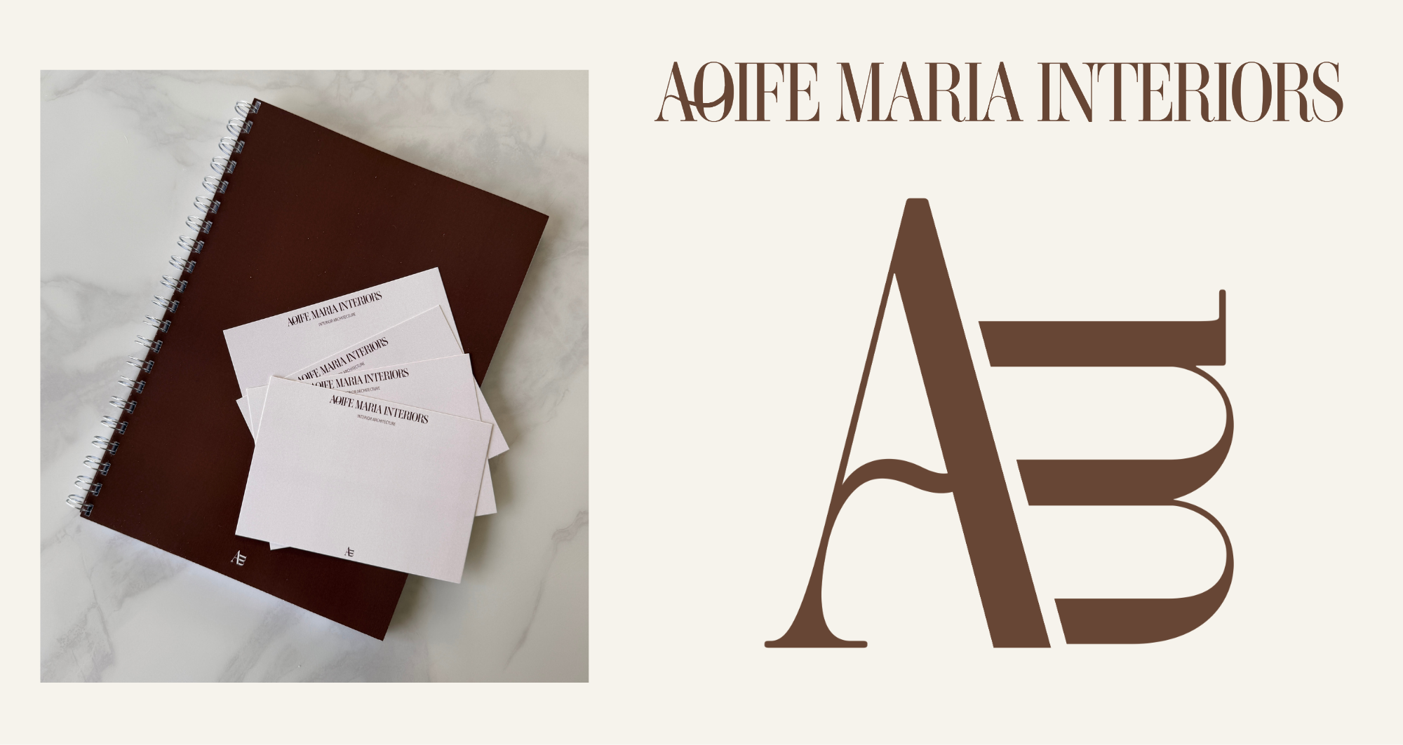 Aoife Maria Interiors logo and brand identity.
