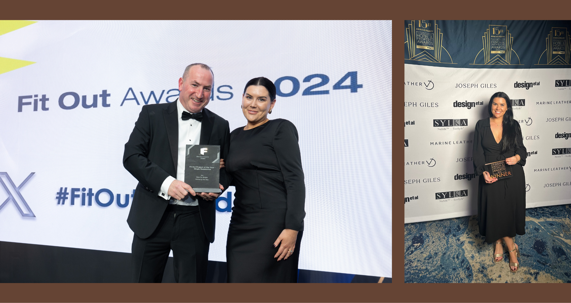 Aoife Tobin pictured with interior design awards received during the Style So Simple studio journey.