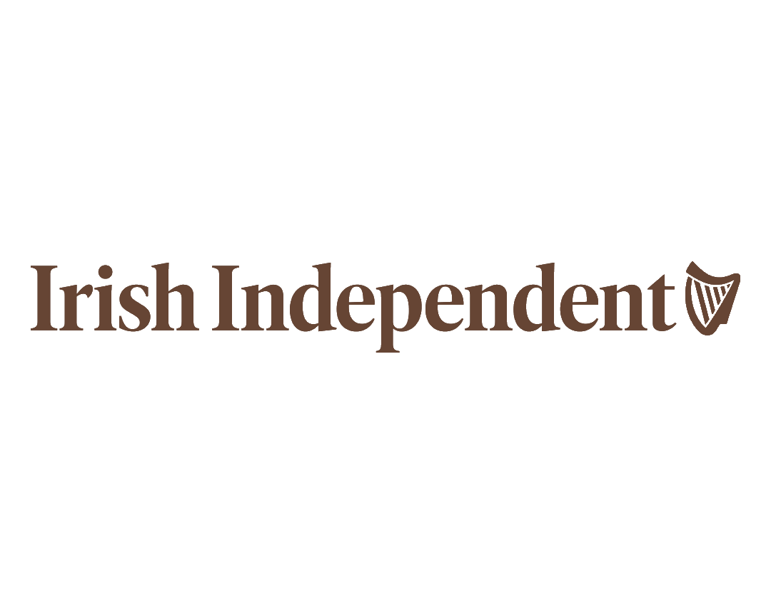 The logo of the Irish Independent newspaper with the name in brown text and a harp symbol to the right.