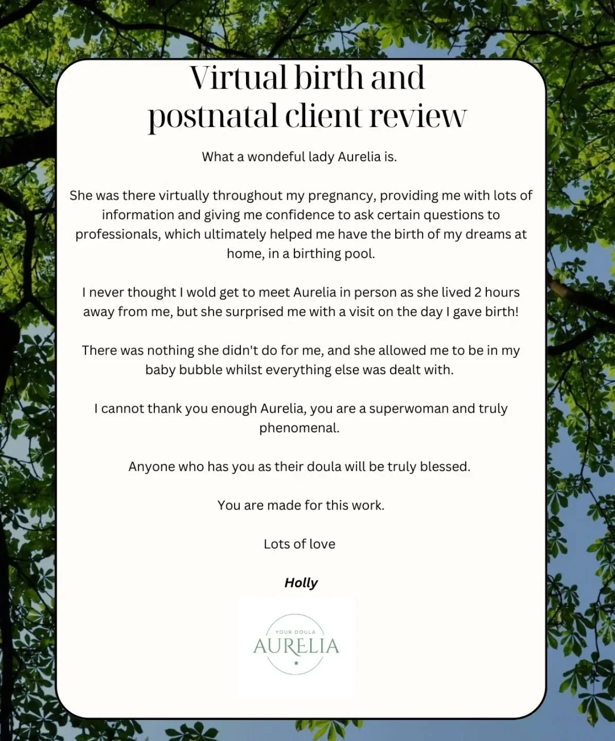 I will never underestimate the support I may give to someone online during their pregnancy and throughout their labour, because you can still offer continious emotional, informational and practical guidance and care via emails, video calls and texts,