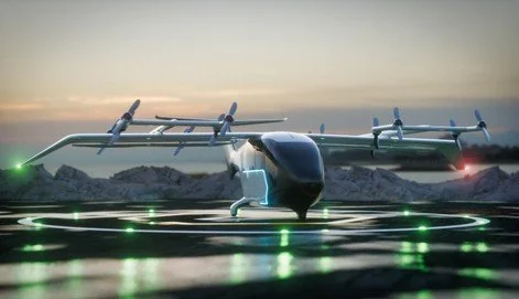 eVTOL aircraft ready for takeoff