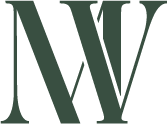 Logo avec les lettres N et W en vert foncé, style stylisé et épuré.