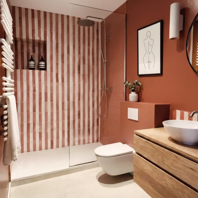 GOSOL &mdash; R&eacute;alisation : Duo de Salles de Bain 
 
🇫🇷 Nous avons eu le plaisir de r&eacute;nover enti&egrave;rement deux salles de bain pour une m&egrave;re et sa fille adolescente &agrave; Barcelone. Le brief &eacute;tait de cr&eacute;er 