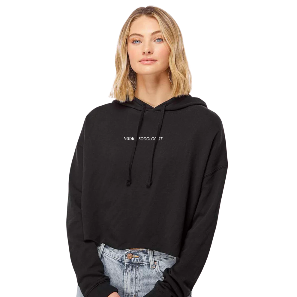 Vodka Sodologist Femme Crop Hoodie