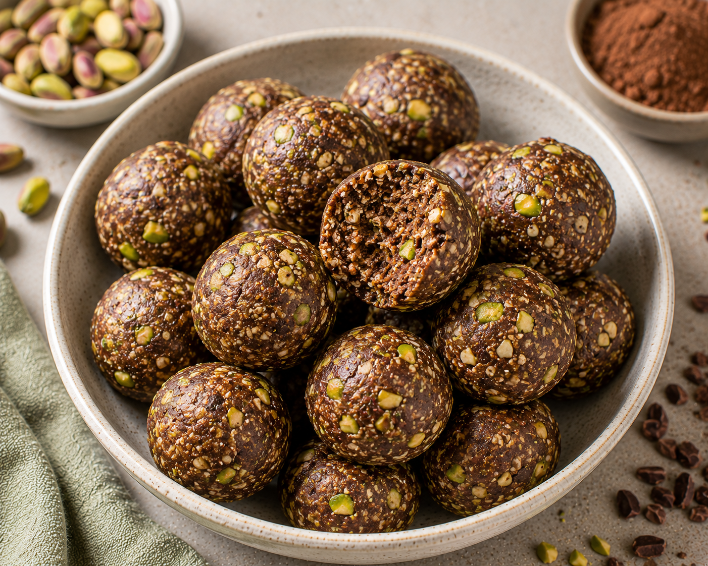 Pistachio and Cacao Energy Balls
