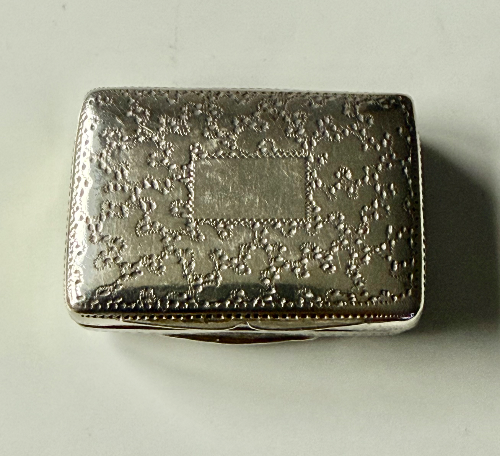 Silver vinaigrette case blank cartouche