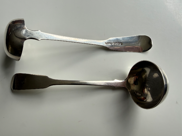 Maker's Mark (J.M.J.): Appears to be the sponsor's or silversmith's initials, which has been recorded on 19th-century Scottish and British provincial silver pieces (such as sauce ladles assayed in Glasgow 