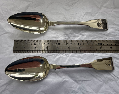 Pair of George III Irish Silver Serving Spoons – James Scott Dublin 1819–20